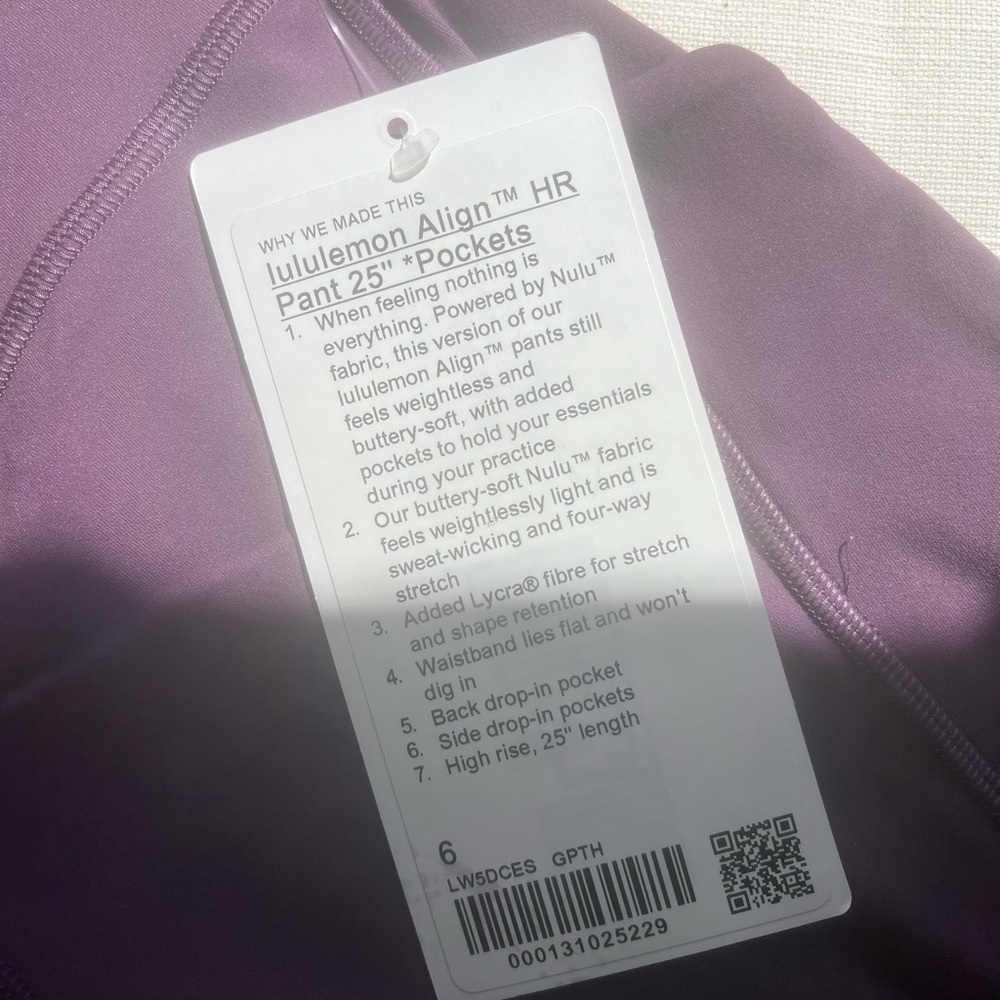 Lululemon Align HR Pant 25" in Purple